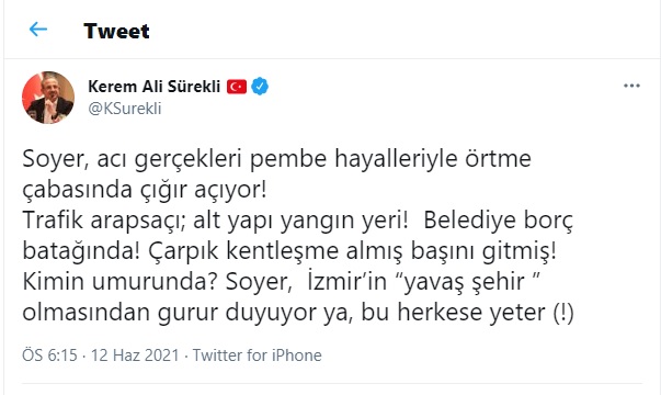 SOYER'E AK PARTİ'DEN YANIT GECİKMEDİ