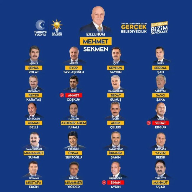 Cumhur İttifakı'nın Erzurum İlçe belediye başkan adayları tanıtıldı