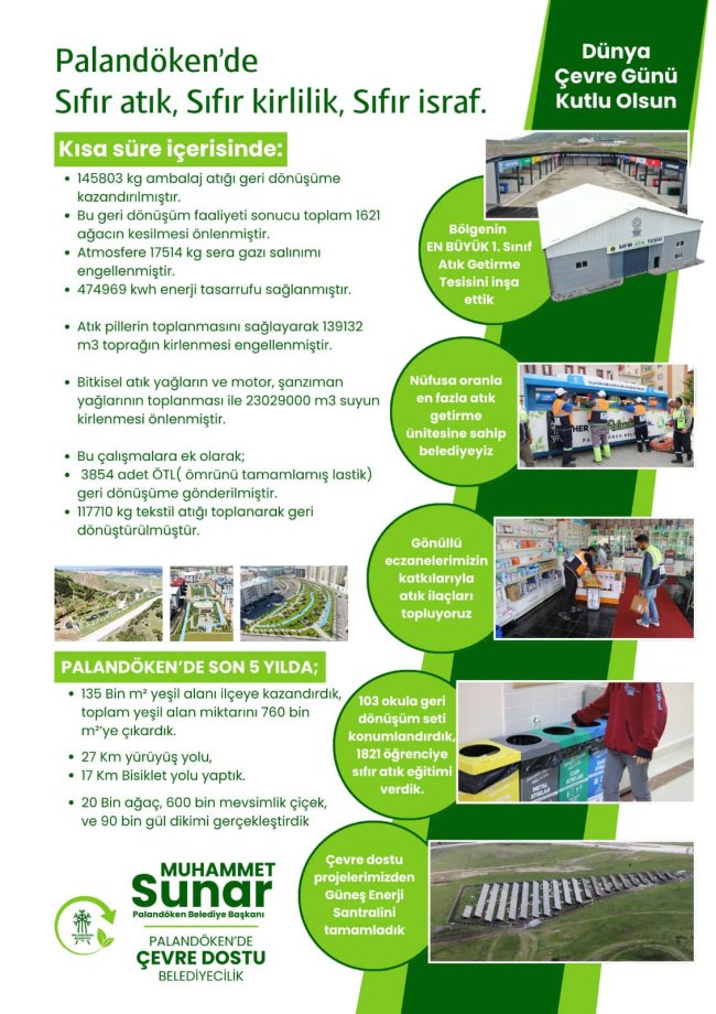 Palandöken Belediyesi'nden Çevre Dostu Projeler