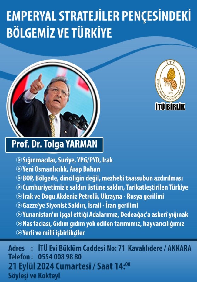 İTÜ Birlik Derneği'nde Geleneksel Cumartesi Söyleşisi