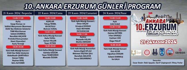 Ankara'da Erzurum Rüzgarı: 10. Ankara-Erzurum Tanıtım Günleri Başladı