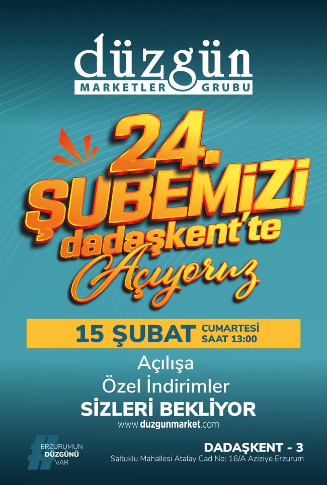 Düzgün Market, 24. Şubesini Dadaşkent'te Açıyor