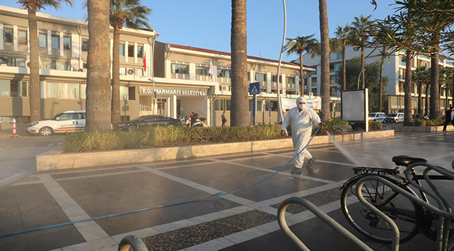 MARMARİS'TE DEZENFEKTE ÇALIŞMALARI YOĞUNLAŞTI