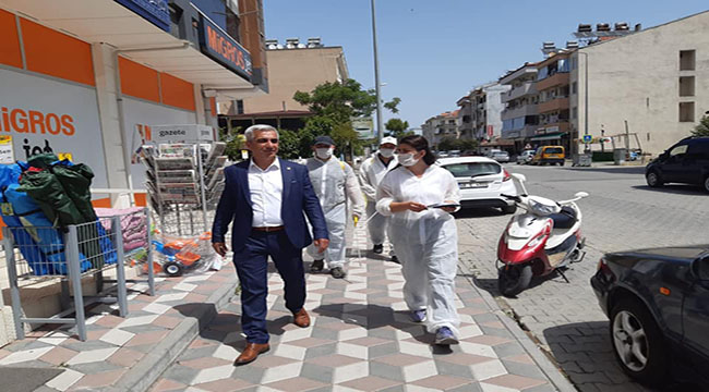 DALAMAN BELEDİYESİ BERBER VE KUAFÖR SALONLARINI DEZENFEKTE ETTİ