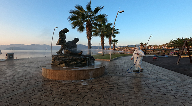 MARMARİS'TE DEZENFEKTE ÇALIŞMALARI YOĞUNLAŞTI