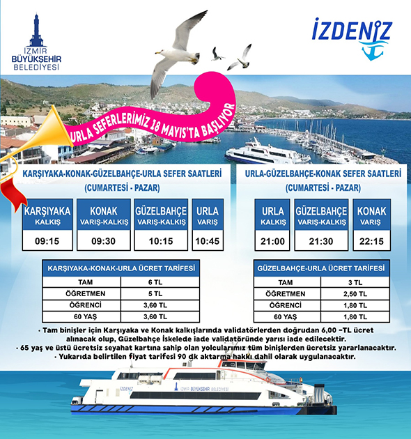 Urla vapur seferleri 18 Mayıs'ta başlıyor