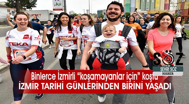 Binlerce İzmirli &quot;koşamayanlar için&quot; koştu