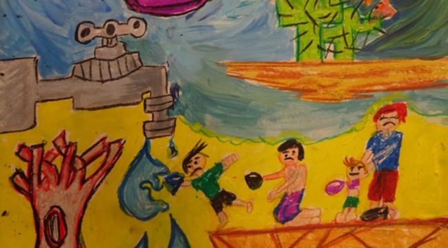 Çocuklar tertemiz bir dünyayı çizdi