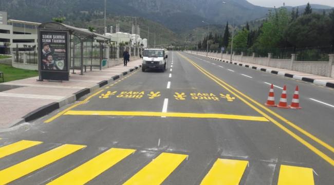 Manisa Şehir Hastanesi&#039;ne Yol Çizgi Çalışması