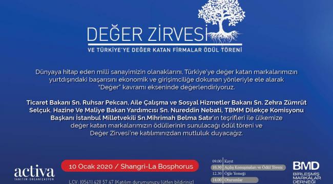 Davet: Türkiye&#039;nin değerli markaları Değer Zirvesi&#039;nde buluşuyor