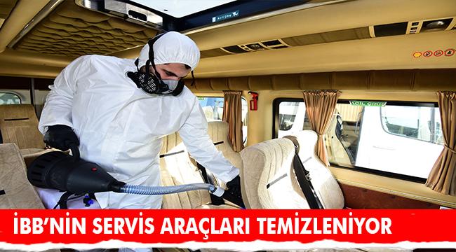 İBB, PERSONEL SERVİS ARAÇLARINI DEZENFEKTE EDİYOR