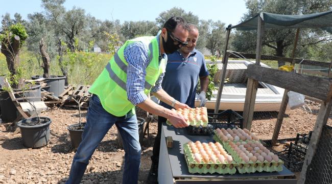YUMURTA ÜRETİCİSİNE BAŞKAN ARAS’TAN DESTEK
