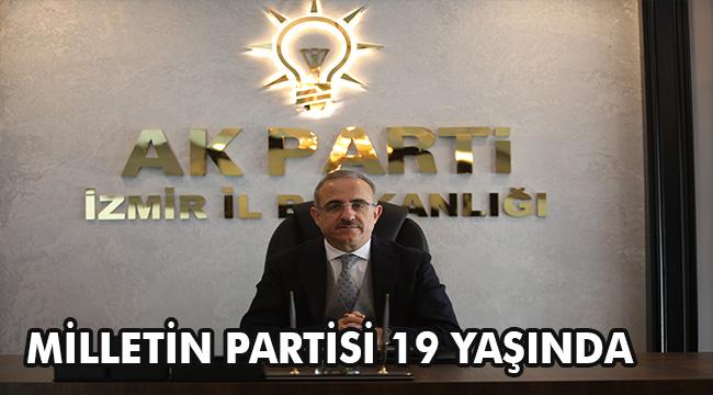 İzmir İl Başkanı Kerem Ali Sürekli’den  AK Parti’nin 19. kuruluş yıl dönümü mesajı
