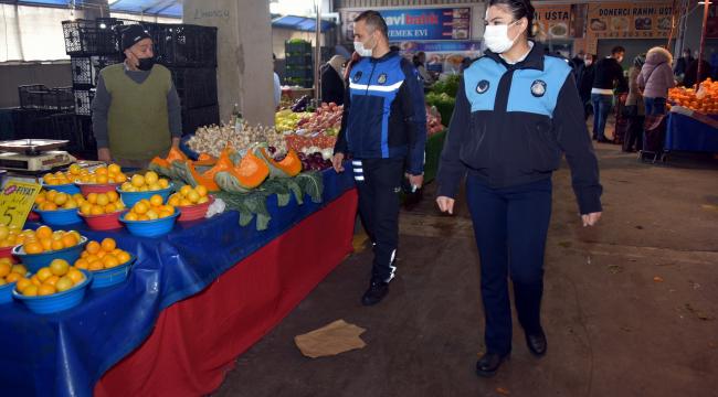 Aliağa Pazarında Sağlıklı Alışveriş İçin Denetimler Sürüyor