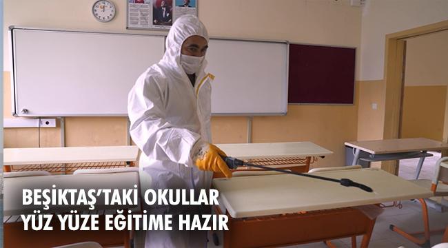 Beşiktaş Belediyesi ilçedeki okulları dezenfekte etmeye devam ediyor