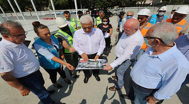 Başkan Gürün, %83’ü tamamlanan Kent Meydanı’nda İncelemelerde Bulundu