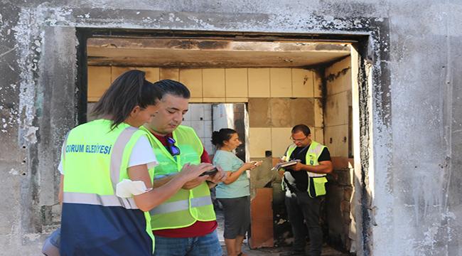 BODRUM BELEDİYESİ HASAR TESPİT KOMİSYONU YANGIN BÖLGESİNDE