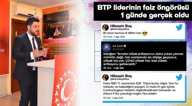 BTP liderinin faiz öngörüsü 1 günde gerçek oldu
