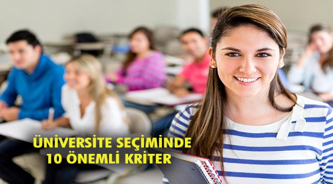 UNIVERSITE SECIMINDE 10 ONEMLI KRITER