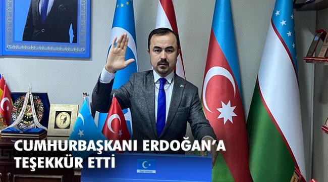 DOĞU TÜRKİSTAN CUMHURBAŞKANINDAN, TÜRKİYE’YE TEŞEKKÜR