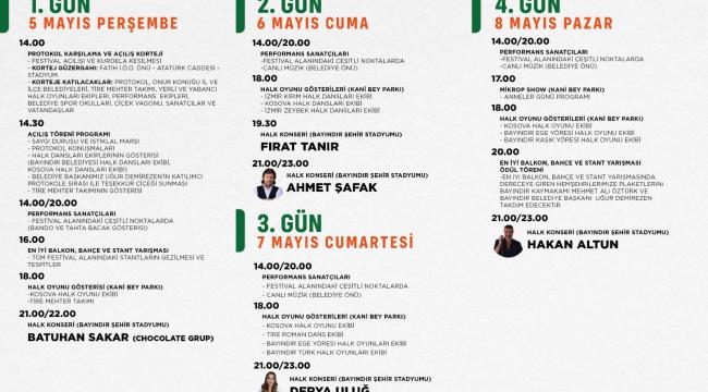 Bayındır 23. Uluslararası Çiçek Festivali Başlıyor