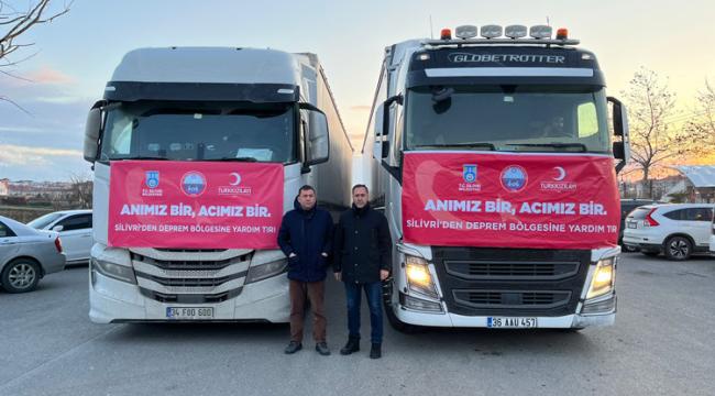 SİLİVRİ’DEN DEPREM BÖLGESİNE 26 TIR YARDIM MALZEMESİ
