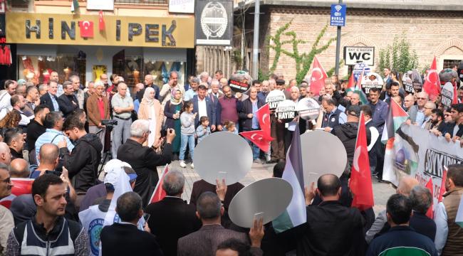 BURSA’DAN FİLİSTİN’E DESTEK, İSRAİL’E TEPKİ