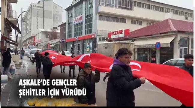 Aşkale&#039;de gençler şehitler için yürüdü