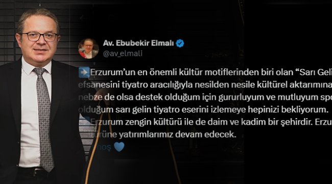 Erzurumlu Hukukçu Ebubekir Elmalı’dan Kültüre Büyük Destek