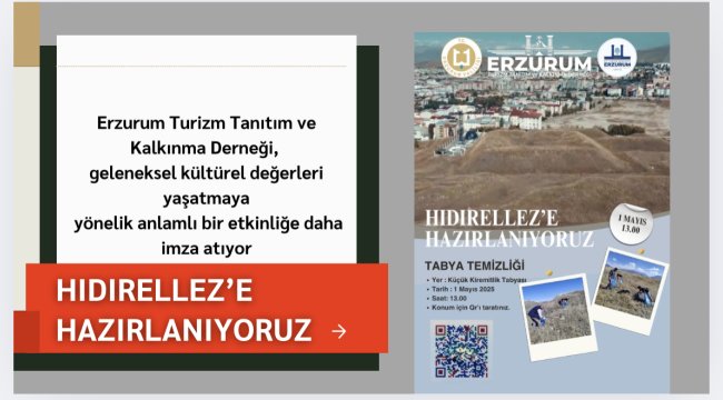 Erzurum’da Hıdırellez Temizliği Kültürel Bir Etkinliğe Dönüşüyor