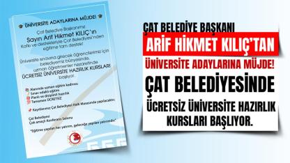 Çat Belediyesi’nden Üniversite Adaylarına Büyük Destek