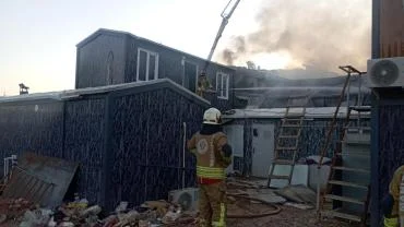 İşçi Konteynerinde Çıkan Yangın Kontrol Altına Alındı