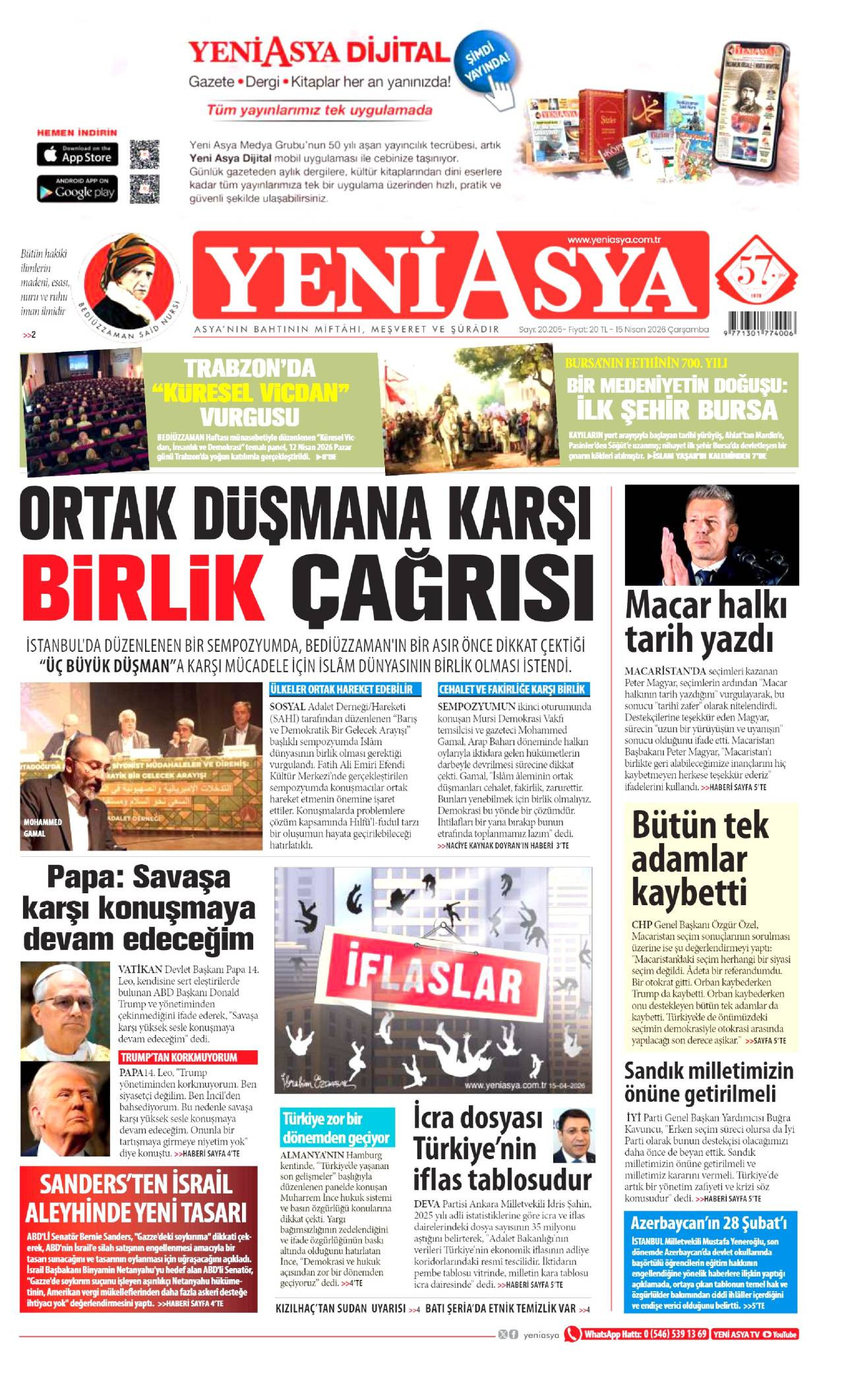 Yeni Asya Gazetesi Gazete Manşeti